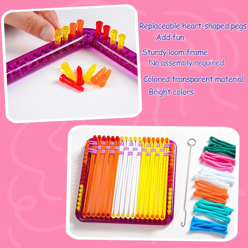 CCTVRTV Weaving Loom Kit Toys for Kids and Adults, Potholder Loops DIY Arts and Crafts for Boys and Girls Ages 5 6 7 8-12 13, Easy Potholder Loom Knitting Kits Gifts for Beginners, 252 Craft Loops - Image 2
